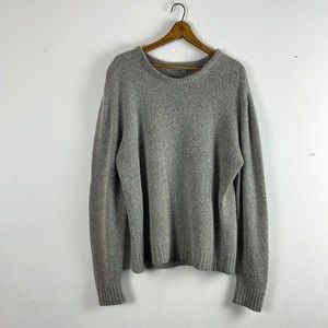 Crossley Alpaca Crewneck Sweater Size Large Gray Made in Italy